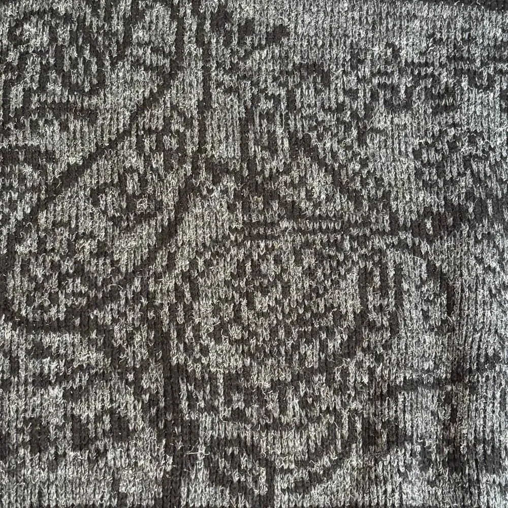 Vintage 90s Black Gray Floral Tapestry Knit Pullover Sweater Made in USA XL‎